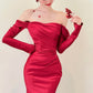 girlhomeshops- Red Long Sleeve Off-The-Shoulder Bodycon Satin Floor-Length Ball Gown Prom Dress gh5961