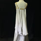 White Vintage Ancient Greek Goddess Gorgeous Sparkling Elegant Exquisite Gold Rhinestone Beads Tulle Long Mermaid Floor Length Trail Slim Fairy Ball Gown Evening Gown Party Dress Prom Gown gh3852