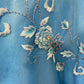 Blaues Blumenkleid, elegantes langes Satin-Ballkleid, Abendkleid, Partykleid, Brautjungfernkleider gh4464