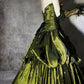 Robe de soirée longue en satin vert, magnifique et exquise, avec perles, gh4500