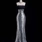 Silver sequins shiny gorgeous elegant beautiful long sequins floor-length ball gown evening dress gh4112