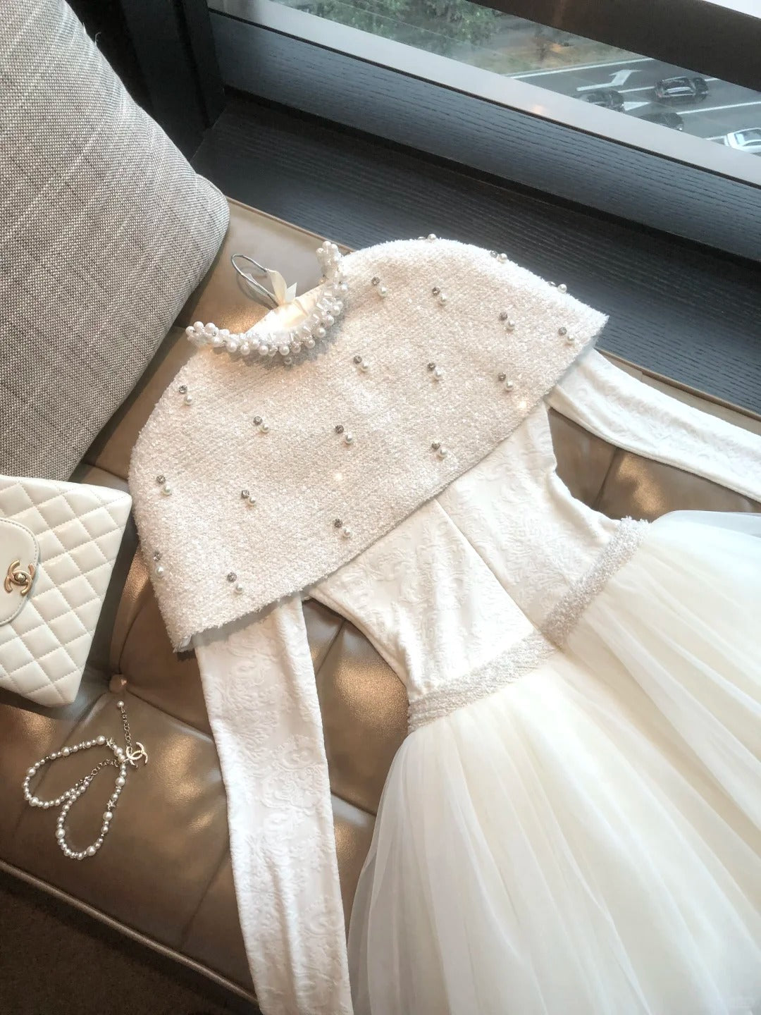 Girlhomeshops - Robe de princesse courte blanche en mousseline de soie, robe de soirée d'anniversaire, robe de huitième année, jupe de ballet petite princesse française gh5296