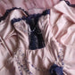 girlhomeshops - Ärmelloses Puffkleid in Rosa und Blau mit kontrastierender Spitze, bodenlanges Abendkleid aus Satin im Retro-Stil, gh5830
