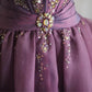 Purple retro palace puffy short homecoming dress princess dress taffeta satin organza handmade beaded adult ceremony birthday party gh4373