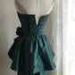 Robe de soirée courte en satin à fleurs vertes, robe de bal, robe de remise de diplôme, gh4494