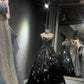 Girlhomeshops – Langes, schimmerndes Ballkleid aus Tüll mit Pailletten und schwarzem Silberverlauf, gh5109