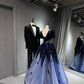 Girlhomeshops - Robe de soirée longue en tulle pailleté bleu brillant, robe de remise de diplôme, gh5110
