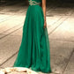 Green strapless fashionable and elegant long sheer evening gown gh6755