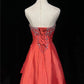 Red Gorgeous Vintage Shiny Elegant Delicate Rhinestone Beaded Satin Floor Length Fairy Ball Gown Evening Gown Party Gown Prom Gown Red Waltz gh3854
