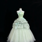 Sage Green Fresh Strapless Cinched Waist Voluminous Skirt Long Romantic Dress, Wedding Gown gh7834