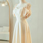 Champagne Elegant Fashion Long Floor Length Satin Bridesmaid Dresses Ball Gown Evening Gown Wedding Guest Party Gown Wedding Mother of the Wedding Dress gh4001