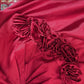 Red delicate floral long elegant satin ball gown evening dress gh4436