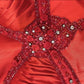 Robe de bal longue en satin rouge vintage à fleurs, robe de soirée d'anniversaire, gh4413