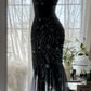 Black Shiny Luxury Gorgeous Exquisite Beaded Long Mermaid Mermaid Dress Chiffon Fairy Ball Dress Evening Dress Wedding Guest Party Dress Prom Dress Date Dress Graduation Dress gh3992