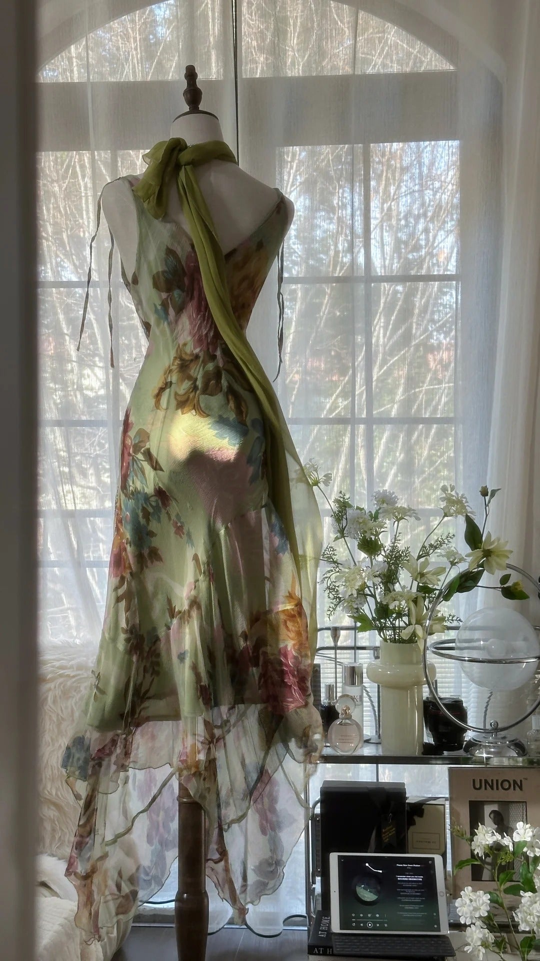 Grün Romantisch Farbverlauf Mode Elegant Exquisite Perlenbesatz Langes Chiffon Ballkleid Abendkleid Geburtstags-/Hochzeitsgast-/Feiertagspartykleid Ballkleid Valentinstags-Date-Kleid gh4030