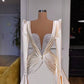 Mermaid Evening Dresses Satin Off The Shoulder Beaded Train Formal Gowns   gh2176