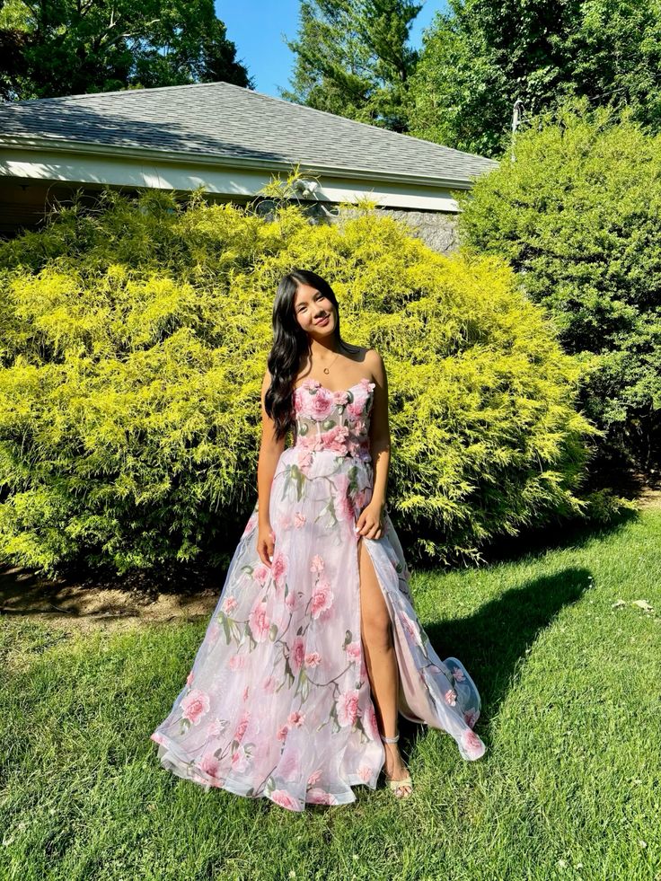 Robe de soirée longue en mousseline de soie, élégante et florale, rose, à la mode, pour invité de mariage, robe de bal, gh3770