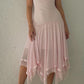 girlhomeshops--Pink Spaghetti Strap Long Ruffled Chiffon Prom Dress gh5681