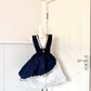 Women Navy Blue Homecoming Dress, Sleeveless Deep V‑Neck Lace Trim Rhinestone Bow Sash Asymmetrical Layered Sequin Tulle Mini Party Dress gh9204