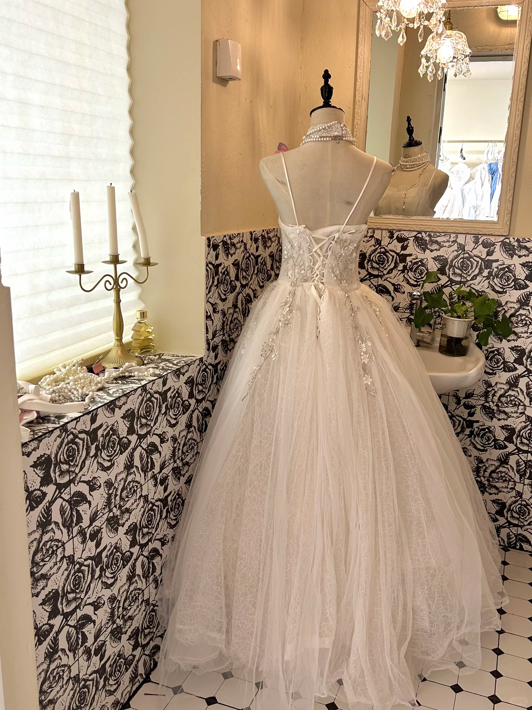 White Spaghetti Strap Waist-Cinched Voluminous Princess Skirt Elegant Romantic Dress, Wedding Gown gh7658