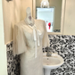 Ivory Cinched Waist Figure-Flattering Bodycon Sexy Long Romantic Dress, Wedding Gown gh7773