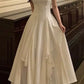 Robe de soirée longue en mousseline de soie, couleur unie, élégante, ligne A, col carré, longueur cheville, gh2737 gh2737