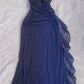 Burgunderrot/Indigo/Marineblau glänzendes elegantes langes Tüll-Ballkleid mit Riemchen und Abendkleid für Geburtstagsparty gh2920