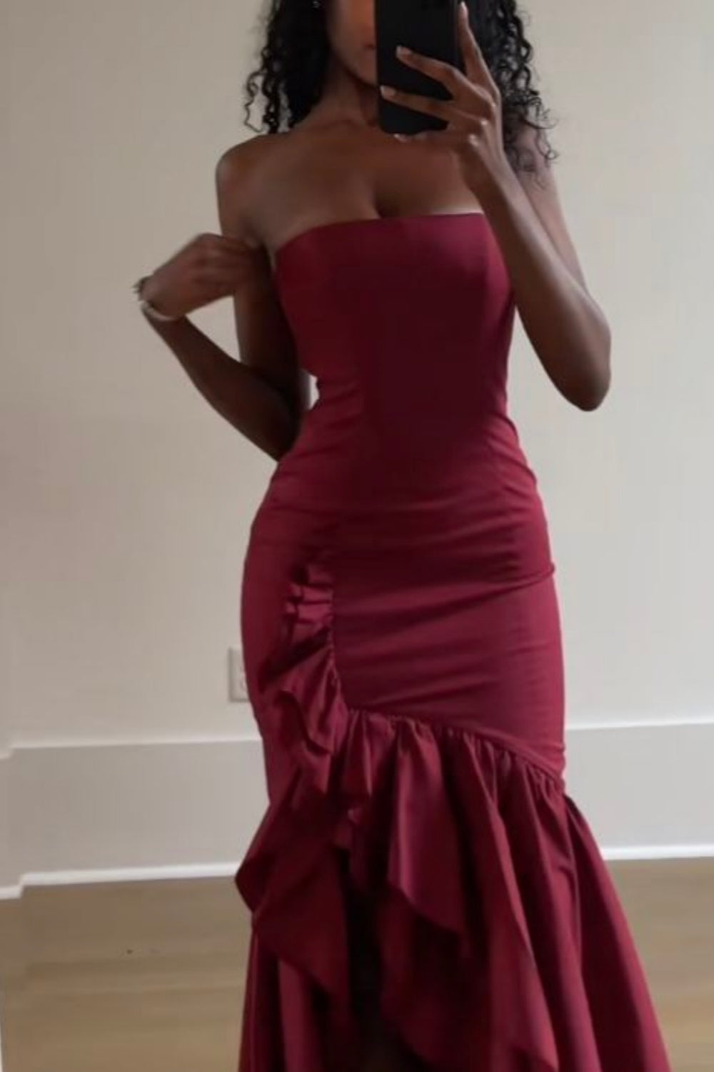 Girlhomeshops - Robe de bal longue en mousseline à volants bleu/bordeaux/jaune/violet gh5929