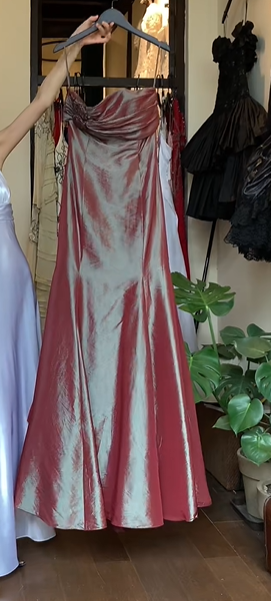 Burgundy Vintage Prom Dress Strapless Twisted Bodice 3D Flower Iridescent Mermaid Long Evening Gown gh9609