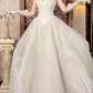Off‑White Rose Spaghetti Strap Fitted Waist Figure‑Flattering Elegant Full Flared Skirt Vintage Prom Gown, Wedding Dress gh8601