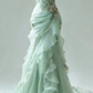 Ivory Vintage Floral Long Tulle Ball Gown Wedding Dress gh4955