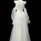 Girlhomeshops - Robe de bal longue en tulle blanc fantaisie gh5477