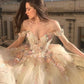 Champagne color gorgeous off shoulder exquisite lace floral applique long elegant ball gown formal evening dress prom dress gh3452