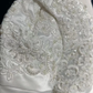Round Neck Vintage A Line Bridal Gown Puff Short Sleeves Lace Embroidery Wedding Dress with Train gh9542
