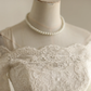 Off‑the‑Shoulder Mermaid Wedding Dress, Lace Elbow‑Length Sleeves Pearl Beaded Waistband Illusion Tulle Lace Train Bridal Gown gh9116