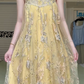 Golden Yellow Spaghetti Strap Evening Gown, Loose A‑Line Tulle Formal Dress With Silver‑Gold Floral Sequin Embroidery for Prom Banquet gh8950