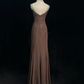 ✨Girlhomeshops-Coffee Spaghetti Strap Butterfly Beaded Chiffon Mermaid Evening Gown gh10279