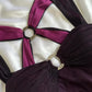 Robe de soirée longue en tulle violet brillant et élégant avec bretelles dégradées gh3203
