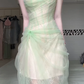 Sage Green One‑Shoulder Strapless Evening Gown, Boned Corset Draped Tulle Lace Sheer High‑Slit Mermaid Prom Dress gh9055