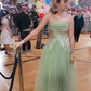 Robe de soirée longue en tulle vert clair, style rétro élégant, robe de bal de fin d'année, gh3669