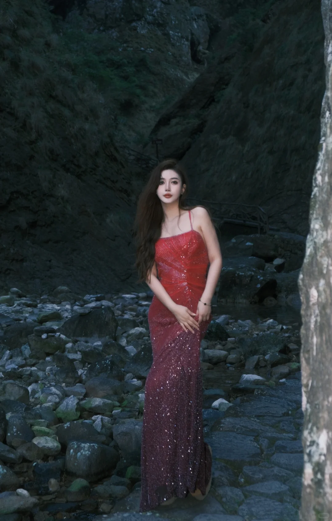 Red Burgundy Ombre Sequin Mermaid Long Evening Gown Spaghetti Straps Prom Dress gh9855