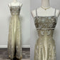 Robe de soirée longue en tulle, magnifique robe de soirée, dégradé rétro, exquise, perlée, élégante, couleur champagne, robe de bal, gh3192
