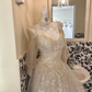 Ivory Spaghetti Straps Sequined Midi-Length & Long Fit Cinched Waist Romantic Dress, Wedding Gown gh7799