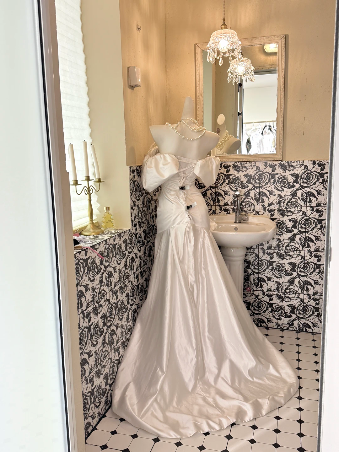 White Satin Ruffled Off-the-Shoulder Waist-Cinched Bodycon Sexy Long Romantic Dress, Wedding Gown gh7728