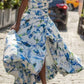 girlhomeshops - Robe de bal longue en satin et mousseline à fleurs bleues et blanches, gh5927