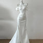Pink/White Simple Elegant Long Floor Length Satin Ball Gown Evening Dress Party Dress gh4189