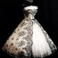 girlhomeshops - Robe de soirée mi-longue en tulle et dentelle noire et blanche, modèle gh5586