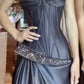 Purple vintage fashion spaghetti strap long satin prom dress, evening dress, party dress gh3525