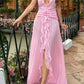 girlhomeshops-Pink Elegant Long Chiffon Bridesmaid Dresses Wedding Guest Party Dresses gh5949