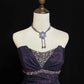 girlhomeshops-Purple Night Starry Sky Long Satin Ball Gown gh6294